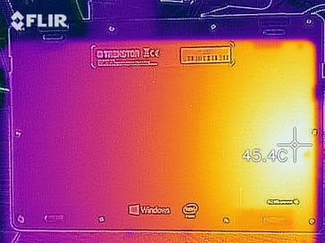 Una imagen térmica de la caja inferior bajo carga sostenida