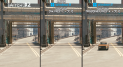 Una comparación lado a lado de los modelos que ejecutan Cyberpunk 2077 (fuente de la imagen: Digital Foundry YT)