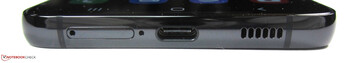 Parte inferior: Doble SIM, micrófono, USB-C 3.1 Gen.1, altavoz