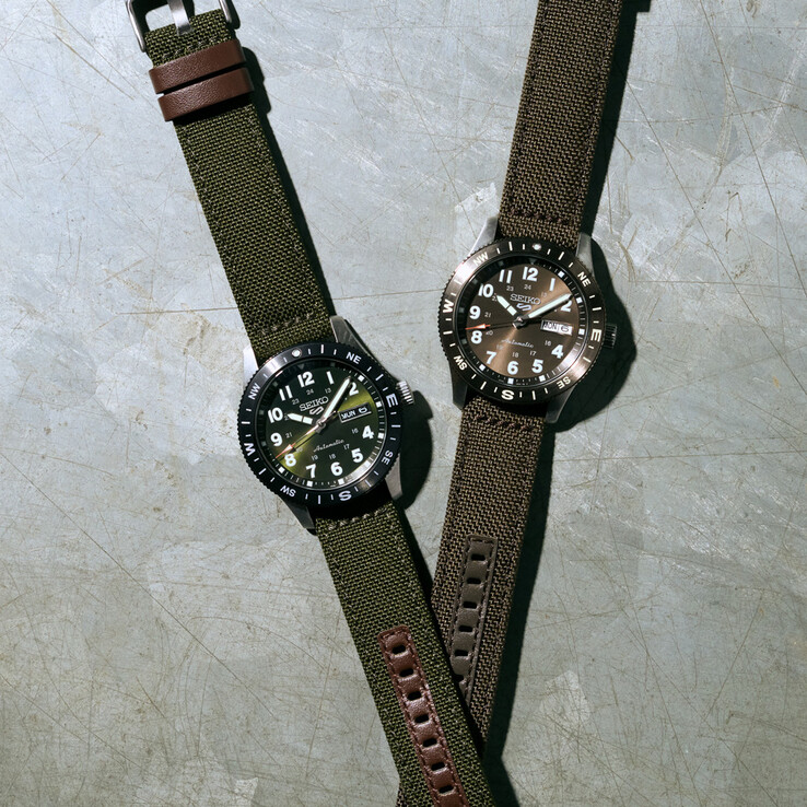 Los HDB008 y HDB009 de Seiko equipados con correa de nailon se inclinan por un estilo robusto para exteriores con tonos tierra y biseles de brújula.