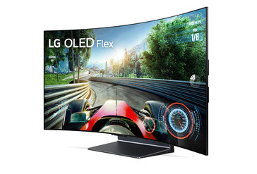 Vista lateral del LG OLED Flex TV LX3