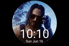 Los fans ya han estado creando conceptos de smartwatch con Cyberpunk 2077 y Keanu Reeves. (Fuente de la imagen: Watchmaker/Zanderdia)