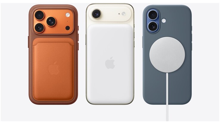 La batería MagSafe del iPhone Air es demasiado alta para encajar en la parte posterior del iPhone 17 y del iPhone 17 Pro. (Fuente de la imagen: Apple)