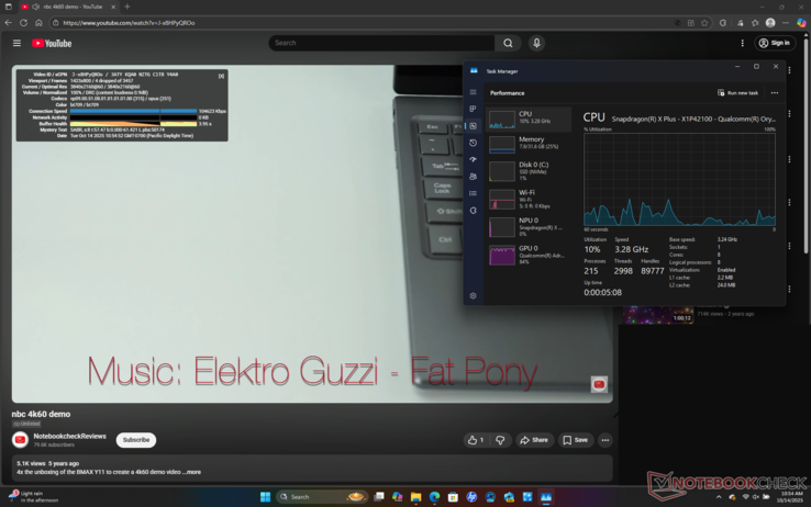 Reproducción fluida de vídeo 4K60 con sólo 4 fotogramas perdidos registrados durante el inicio de la prueba