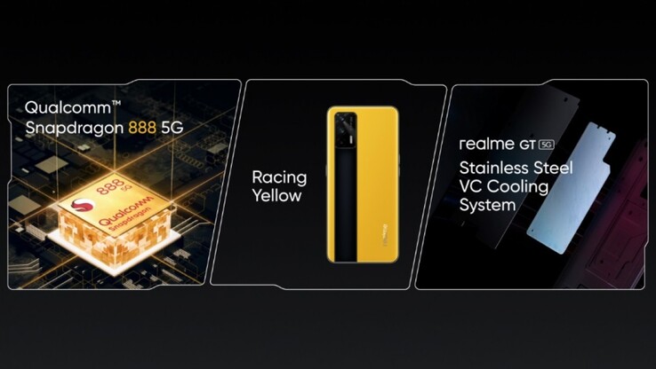 Realme muestra las que podrían ser las USP más atractivas del GT 5G. (Fuente: MWC Shanghai vía GSMArena)