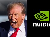 El presidente Donald Trump y Nvidia (Fuente de la imagen: Brendan McDermid, Reuters, y Nvidia; editado)