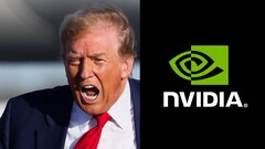 El presidente Donald Trump y Nvidia (Fuente de la imagen: Brendan McDermid, Reuters, y Nvidia; editado)