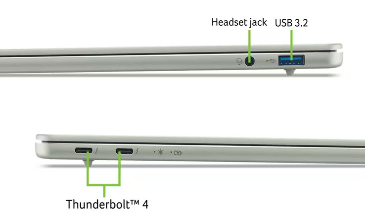 El Acer Swift Air 14 cuenta con un número mínimo de puertos teniendo en cuenta su tamaño de 14 pulgadas.