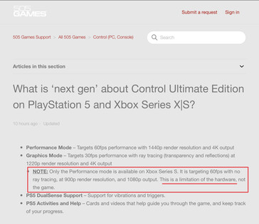 Comentario original de Control. (Fuente de la imagen: NeoGAF u/kyliethicc)