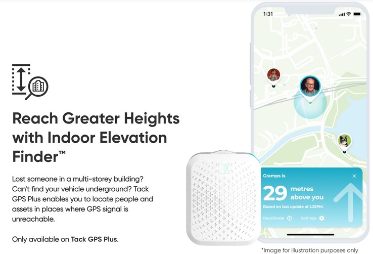 El nuevo Tack GPS Plus añade el Buscador de Elevaciones en Interiores para localizar más rápidamente a personas perdidas dentro de edificios de varios pisos. (Fuente: Tack One)