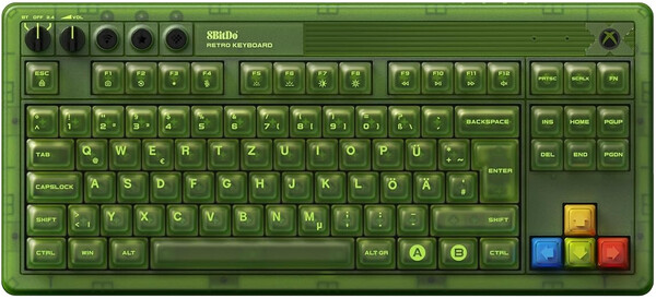 8BitDo Retro 87 Teclado mecánico Xbox Edition DE diseño. (Fuente de la imagen: 8BitDo)