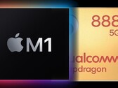 El SoC Apple M1 del nuevo iPad Pro va a ser un duro rival para una tableta rival con Snapdragon 888. (Fuente de la imagen: Apple/Qualcomm - editado)