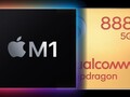 El SoC Apple M1 del nuevo iPad Pro va a ser un duro rival para una tableta rival con Snapdragon 888. (Fuente de la imagen: Apple/Qualcomm - editado)