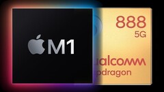 El SoC Apple M1 del nuevo iPad Pro va a ser un duro rival para una tableta rival con Snapdragon 888. (Fuente de la imagen: Apple/Qualcomm - editado)