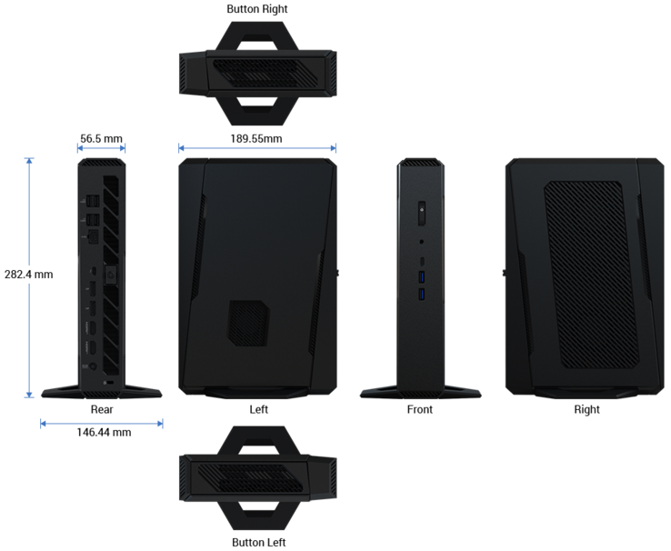 Dimensiones del Asus NUC 15 Performance (fuente de la imagen: Asus)