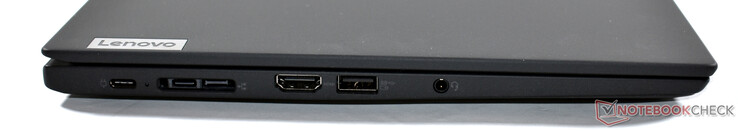 izquierda: 2 USB-C 3.2 Gen 2, puerto miniEthernet/docking, HDMI 2.0, USB-A 3.2 Gen 1, audio de 3,5 mm