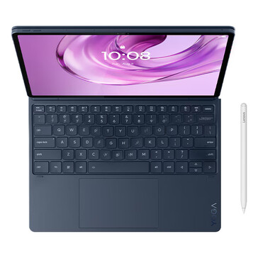 Lenovo Yoga Tab Plus Gen 2 con su teclado y su lápiz óptico para una mayor productividad