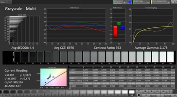 Escala de grises CalMAN - configuración por defecto