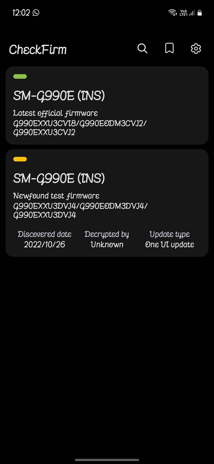 Se ha filtrado One UI 5 para el Galaxy S21 FE. (Fuente: Samsung One UI Software Update vía Twitter)