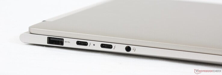 Izquierda: Gema USB-A 3.2. 2, 2x Thunderbolt 4 con DP y PD, 3.5 mm combo audio