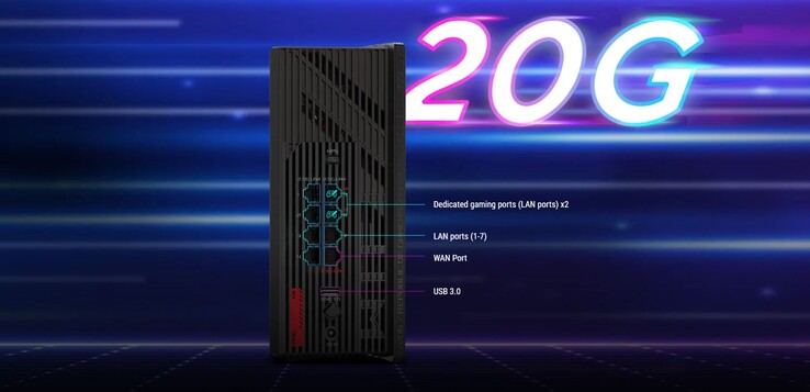 Al parecer, los dos puertos Ethernet están pensados para dispositivos de juego (Fuente de la imagen: Asus)