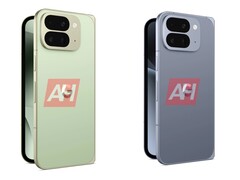 Renders no oficiales del Pixel 10 Pro Fold que muestran los colores Jade (izquierda) y Moonstone (derecha). (Fuente de la imagen: Android Headlines)