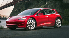 El Tesla Model 2 podría tener el estilo de un Model Y compacto (imagen renderizada: Autocar)