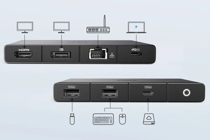 El hub USB-C Anker 556 (8 en 1, USB4). (Fuente de la imagen: Anker)