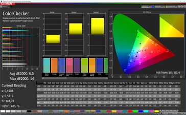 CalMAN: Precisión de color - espacio de color objetivo sRGB, balance de blancos estándar