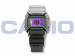 El reloj Casio G-Shock x Hidden NY DW5600HDN257 (en la imagen) tiene un logotipo personalizado que se ilumina en naranja a través de la retroiluminación LED. (Fuente de la imagen: Casio)