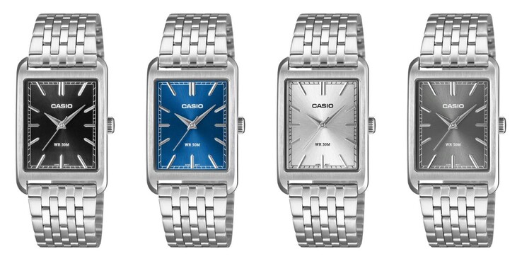 De izquierda a derecha: los relojes Casio MTP-B215D-1AV, MTP-B215D-2AV, MTP-B215D-7AV y MTP-B215D-8AV