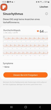 La medición de la presión arterial y el ECG funcionan a través de una tercera aplicación, llamada Samsung Health Monitor