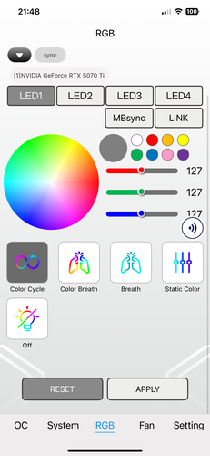 Ajustes RGB