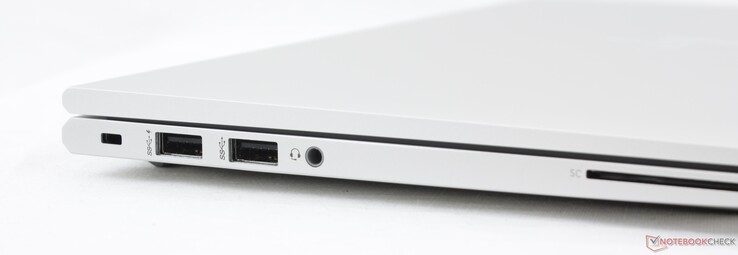 Izquierda: HP DriveLock, 2x USB-A 3.1 Gen. 1, 3.5 mm combo audio, lector de SmartCard (opcional)