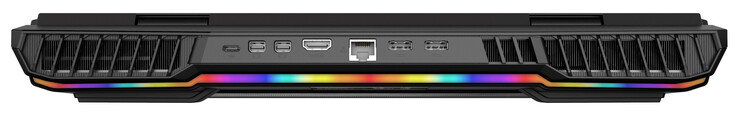 Trasera: USB 3.2 Gen 2 (Tipo C), 2x Mini Displayport (versión 1.4, G-Sync), HDMI (versión 2.1, HDCP 2.3), 2.5 Gigabit Ethernet, 2x conector de alimentación