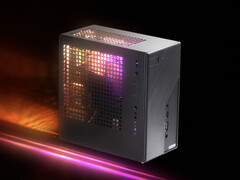 El DeskMini X600 aprovecha una placa base B860 y puede equiparse opcionalmente con una tira de luces RGB interna que se muestra aquí. (Fuente de la imagen: ASRock)