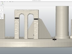 Medición de las facetas de 6 mm y 7 mm del Scanbench en QuickSurface