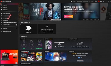 Incluso la pantalla de inicio del Omen Gaming Hub está poderosamente sobrecargada