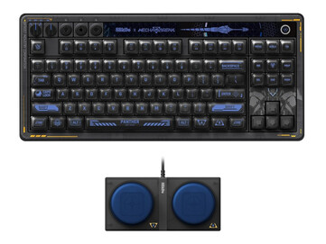 El 8BitDo Retro 87 Teclado Mecánico Mecha Break: Panther Edition viene con dos Super Botones y 21 teclas extra. (Fuente de la imagen: 8BitDo)