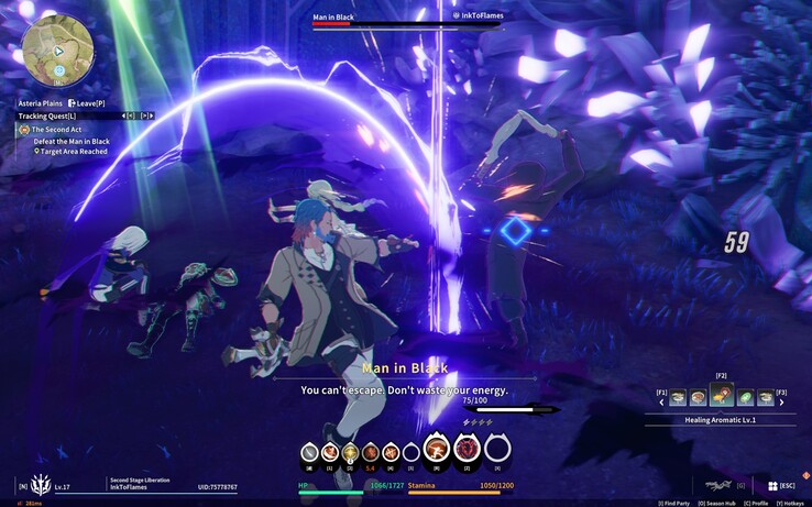A diferencia de la mayoría de los MMORPG que se basan en rotaciones de habilidades y malabarismos de enfriamiento, Star Resonance aporta un combate centrado en la acción. (Fuente de la imagen: Darryl Linington - Notebookcheck)