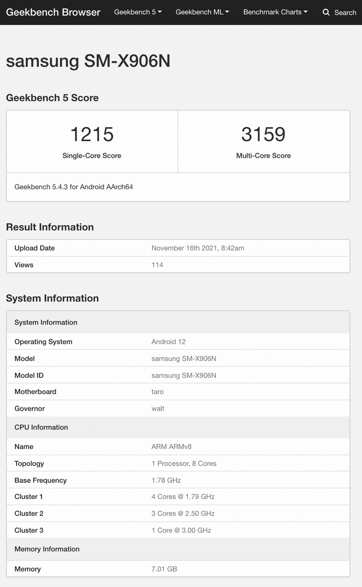 (Fuente de la imagen: Geekbench)