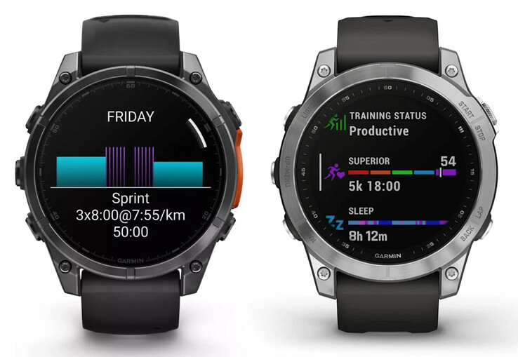 El Fenix 8 junto al Fenix 7 Pro. (Fuente de la imagen: Garmin &amp; WinFuture - editado)
