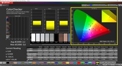 CalMAN ColorChecker (perfil: P3, espacio de color de destino: P3)
