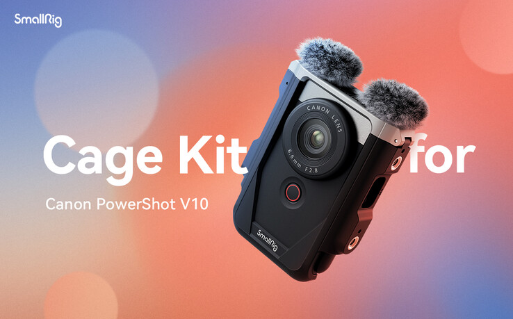 El SmallRig Canon PowerShot V10 Cage Kit se ve como en casa en la cámara de bolsillo. (Fuente de la imagen: SmallRig)