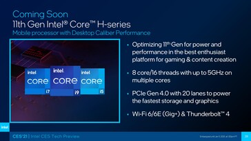 Intel 11th gen Tiger Lake 45 W. (Fuente: Intel)