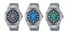 De izquierda a derecha: los relojes Casio Marine Sports MTD-140D-1AV, MTD-140D-2AV y MTD-140D-3AV. (Fuente de la imagen: Casio, editado)