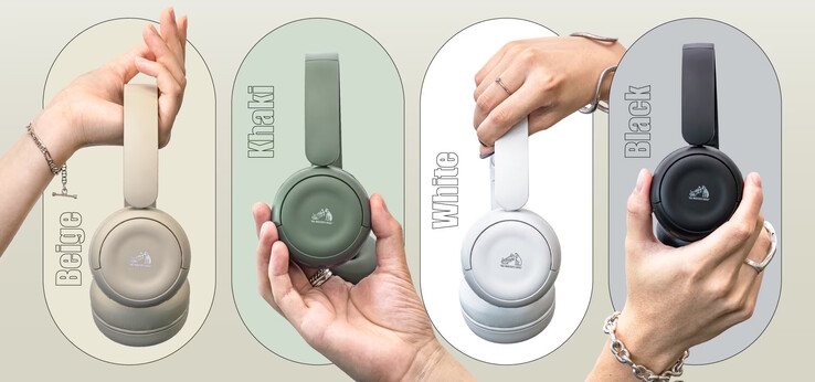 Los auriculares JVC Kenwood HA-S60W están disponibles en cuatro relajantes colores mate: beige, caqui, blanco y negro. (Fuente de la imagen: JVC Kenwood)