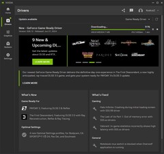 Nvidia GeForce Game Ready Driver 556.12 descargándose en la aplicación Nvidia (Fuente: Propia)
