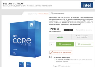 Mientras que el Intel Core i5-10600KF es 100 euros (~118 dólares) más barato