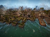 Una imagen que muestra una ciudad en Kaiserpunk, actualmente con un 50 % de descuento en Steam.